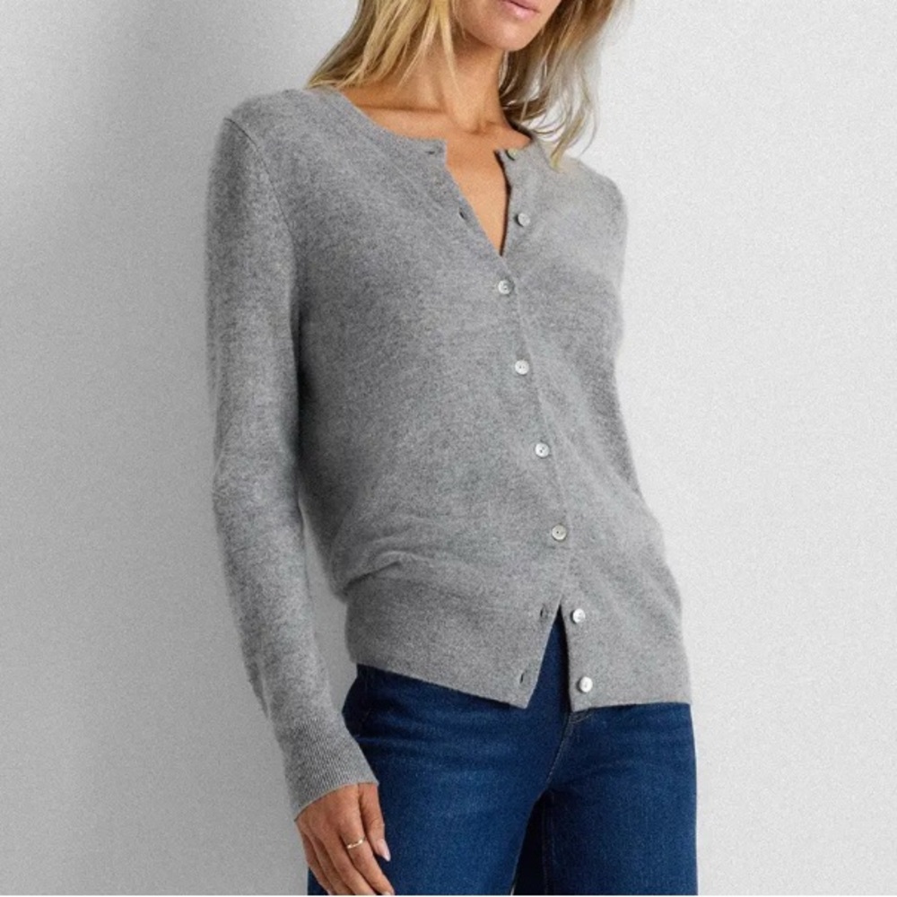 Quince Gray 100% Cashmere Cardigan